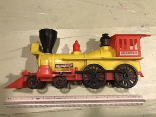 Vintage Tim - Mee Toys Train Engine 7676,  Processed Plastics,  Red & Yellow,  1970s