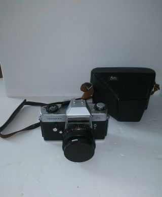 Leicaflex Leitz Sl 35mm Camera And Summicron - R Wetzlar 1.  2 50mm Lens Old Vintage