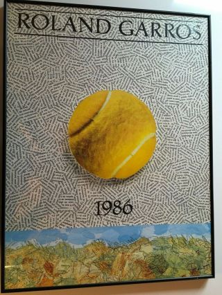 Vintage Jiri Kolar - Roland Garros French Open - 1986 Poster - Framed