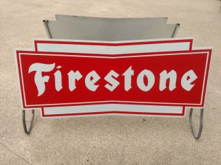 Vintage Firestone Tire Display Stand Gas Oil Service Station Petroliana