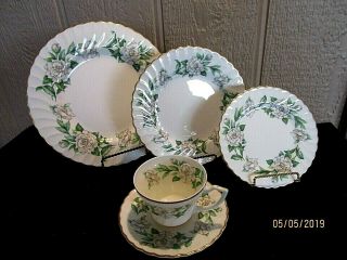 Vintage Syracuse China Gardenia 5 Piece Place Setting Dp/sp/bp/ C&s For Bo Only