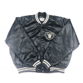 Vintage Los Angeles Raiders Chalk Line Satin Jacket.  Oakland Size: Xxl