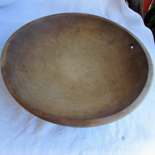 Awesome Primitive Early Wooden Bowl Blue Paint