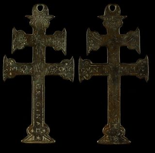 A Rare Antique Spanish Caravaca De La Cruz Pilgrim Rosary Crucifix Jesus 16th