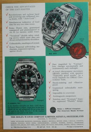 Rare Vintage 1966 Rolex GMT Master 1675 Watch Brochure Booklet Leaflet RC 467 US 2