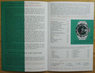 Rare Vintage 1966 Rolex GMT Master 1675 Watch Brochure Booklet Leaflet RC 467 US 3