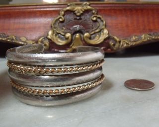 Art Deco Vintage Sterling Silver Native American Heavy Old Pawn Bracelet