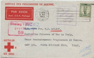 . Wwii Australian Red Cross Society Prisoner Of War Cover To Pow Camp Stalag