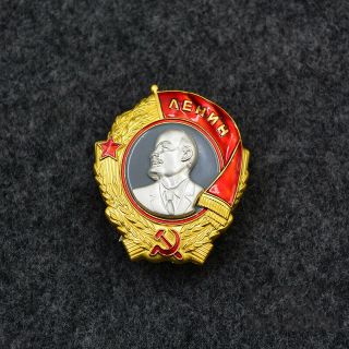 Metal CCCP Badge Russian USSR Order Of Lenin WW2 Period Soviet Patriotism Gold 4