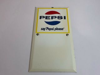 Vintage 60s Pepsi Say " Pepsi,  Please " Calendar/sign Tin Advertising