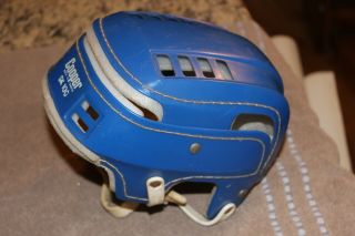 Vintage 1970 ' s Cooper SK100 blue hockey helmet Hurling Skateboarding 2