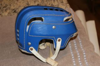 Vintage 1970 ' s Cooper SK100 blue hockey helmet Hurling Skateboarding 3
