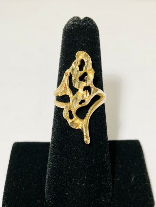 Vintage Michael Anthony 14k Yellow Gold Diamond Cut Ring Sz5.  5 5.  1g