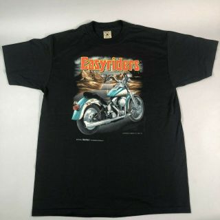 Vtg 3d Emblem Shirt Harley Davidson Easyriders Just Brass