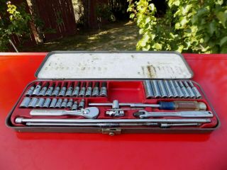 Vintage Craftsman 1/4 " Socket Wrench Set 40 Piece Set _v_series With Metal Case