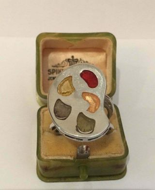 Vintage Ring,  Artist Palette Ring,  Ring,  Artist Ring,  Sterling Silver