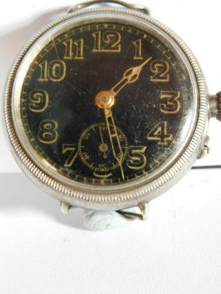 ANTIQUE WW1 GREAT WAR SOLID SILVER TRENCH WATCH - MILITARY WATCH 2