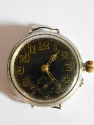 ANTIQUE WW1 GREAT WAR SOLID SILVER TRENCH WATCH - MILITARY WATCH 3