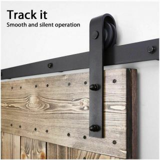 6 - 16FT Antique Sliding Barn Door Hardware Closet Track Kit,  Single/Double/Bypass 2