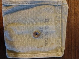 USGI WW2 M1 carbine mag pouch stock mount 1943 B.  B.  S.  Co 3