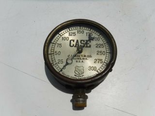 Rare J.  I.  Case T.  M.  Co.  300 Psi Steam Tractor Traction Engine Gauge Steampunk