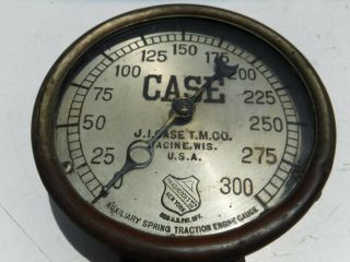RARE J.  I.  CASE T.  M.  CO.  300 PSI STEAM Tractor TRACTION ENGINE GAUGE Steampunk 4