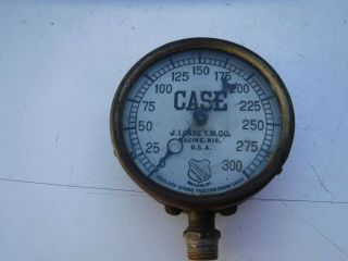 RARE J.  I.  CASE T.  M.  CO.  300 PSI STEAM Tractor TRACTION ENGINE GAUGE Steampunk 5