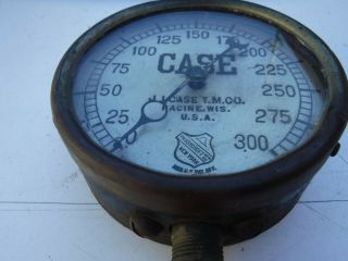 RARE J.  I.  CASE T.  M.  CO.  300 PSI STEAM Tractor TRACTION ENGINE GAUGE Steampunk 6
