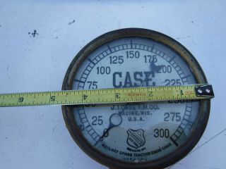 RARE J.  I.  CASE T.  M.  CO.  300 PSI STEAM Tractor TRACTION ENGINE GAUGE Steampunk 9