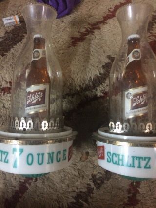1959 Vintage Lamp Lantern Schlitz Beer Sign Light 7 Oz Bottle Bar Mancave Decor