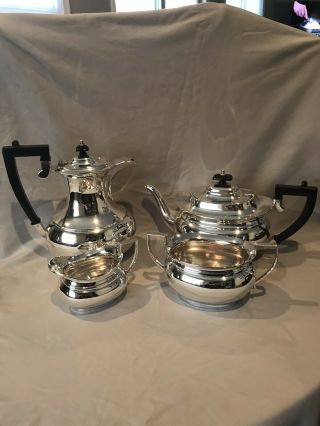 Vintage Epns Silver Plated Coffee & Tea Set 4 Piece England