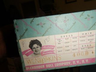 Vintage Madame ALEXANDER KINS WENDY DOLL BOX 400B with Tag 4