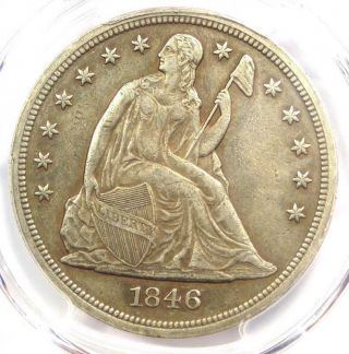 1846 Seated Liberty Silver Dollar $1 - Pcgs Xf Details - Rare Date Coin