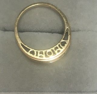 Vintage - 10 Karat Yellow & White Gold Mom Diamond Ring Size 8 10k