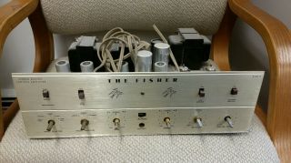 TWO Vintage Fisher Model X - 100 - B Tube Amp and ONE FM50B tuner,  extra tubes 11