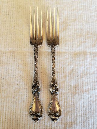 Two Sterling Silver Reed And Barton " Les Cinq Fleurs " 7 1/8 " Forks 1900,  101.  6 G