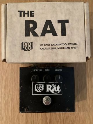 Vintage Pro - Co Big Box Rat Pedal Early 1980s Tone Knob Version W/ Box