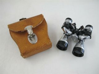 Vintage Omega 9x24 (5 Field) Double Reflex Binoculars W/ Brother Leather Case
