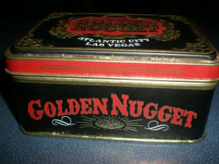 2 Vintage Golden Nugget Gambling Hall Playing Cards in Tin 2