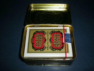 2 Vintage Golden Nugget Gambling Hall Playing Cards in Tin 5