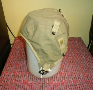 Wwii Us Army Air Forces Type A - 9 Summer Cloth Flight Helmet Hat Cap Size Large