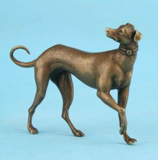 Chinese Bronze Hand - Cast Greyhound Statue Decorated Auspicious Gift