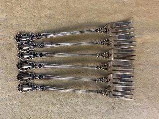 Set Of 6 Gorham Chantilly Pattern Sterling Silver Oyster Forks 2
