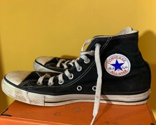 Vintage Made In Usa Black Converse High Tops Size Mens 9