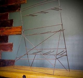 Vintage 3 Tier Country General Store Industrial Metal Display Rack W/ Hooks 3