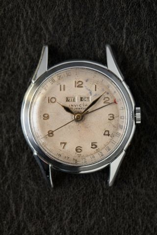 Vintage Invicta Triple Calendar Date Watch