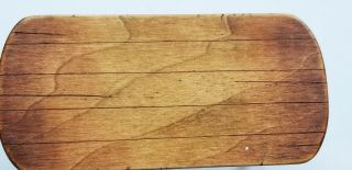 VINTAGE SIGNED CINDY MALON BLUE AGED BASED KITCHEN TABLE WITH PLANK TOP 3