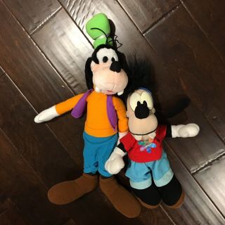 Vintage 90s Disney’s A Goofy Movie Goofy And Son Max Plush Stuffed Animals