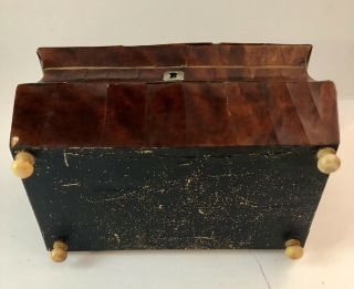 Antique 19th C Faux Tortoiseshell Tea Caddy 12