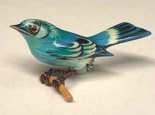 Vintage Takahashi Bird Pin / Hand Painted Carved Wood / Japanese Internment